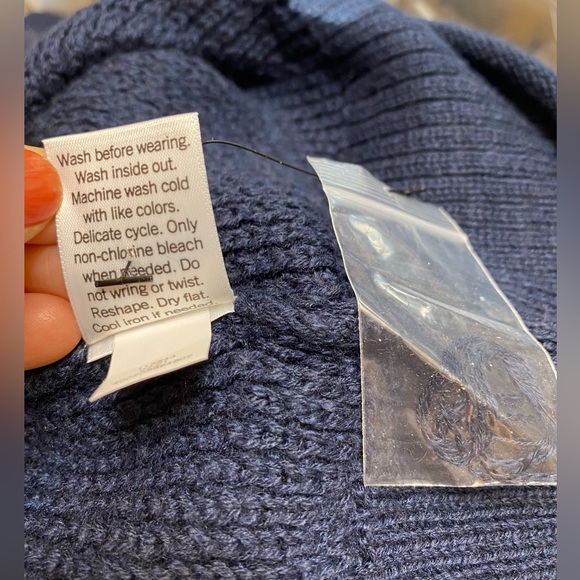 Women's Sonoma Navy Blue Stripe Allover Stitch Pullover Sweater Size XL. New - Picture 6 of 7